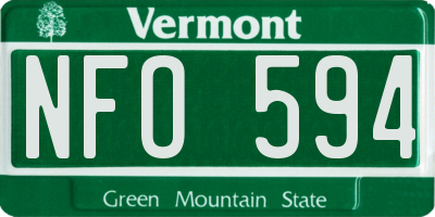 VT license plate NFO594