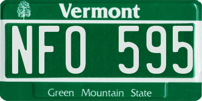 VT license plate NFO595