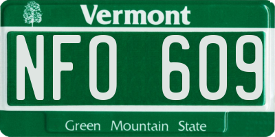 VT license plate NFO609