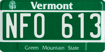 VT license plate NFO613
