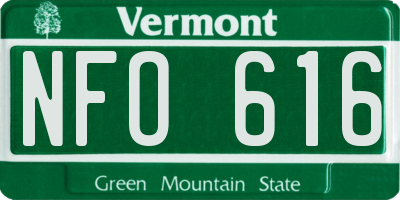 VT license plate NFO616