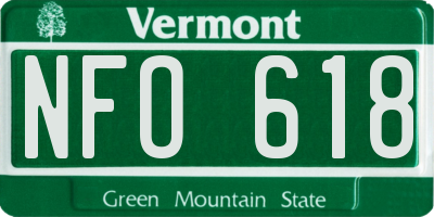 VT license plate NFO618