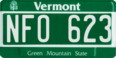 VT license plate NFO623