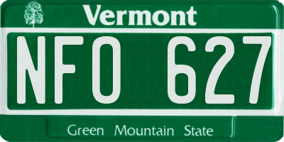 VT license plate NFO627