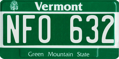 VT license plate NFO632