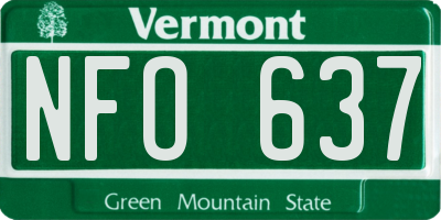 VT license plate NFO637
