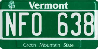 VT license plate NFO638