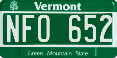 VT license plate NFO652