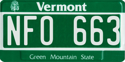 VT license plate NFO663