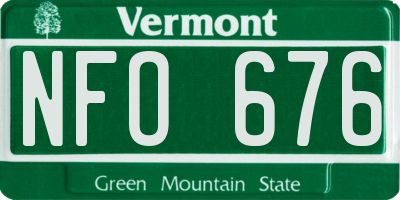 VT license plate NFO676