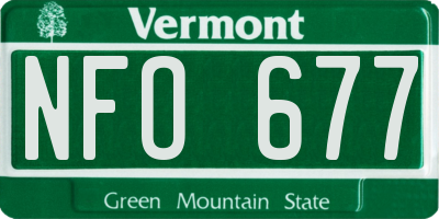 VT license plate NFO677