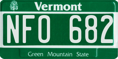 VT license plate NFO682