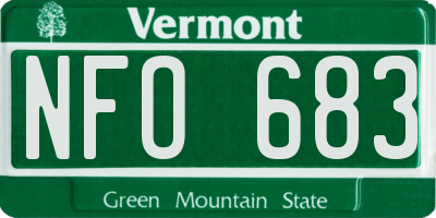 VT license plate NFO683