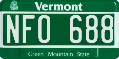 VT license plate NFO688