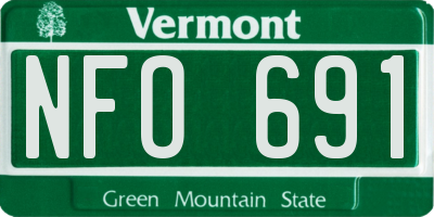 VT license plate NFO691