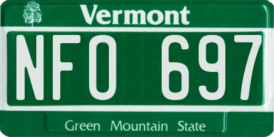 VT license plate NFO697