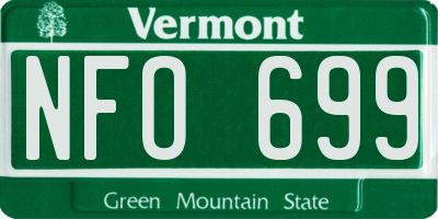 VT license plate NFO699