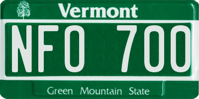 VT license plate NFO700