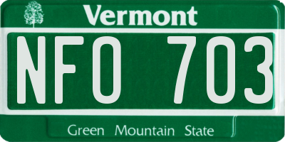 VT license plate NFO703