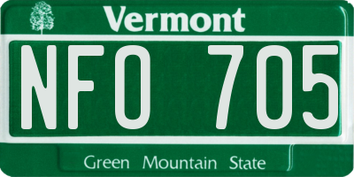 VT license plate NFO705