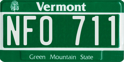 VT license plate NFO711