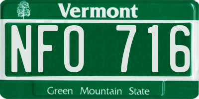VT license plate NFO716