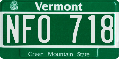 VT license plate NFO718
