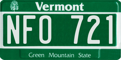 VT license plate NFO721
