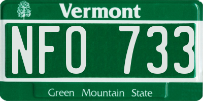 VT license plate NFO733