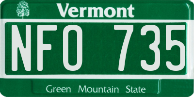 VT license plate NFO735