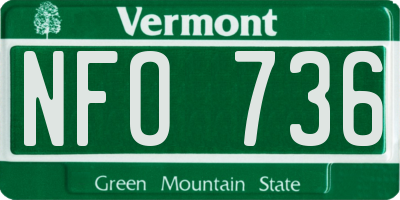VT license plate NFO736