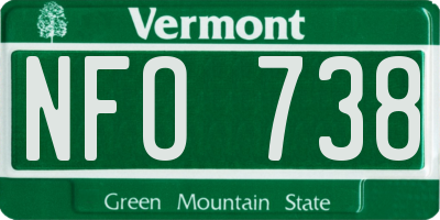 VT license plate NFO738