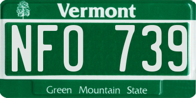 VT license plate NFO739