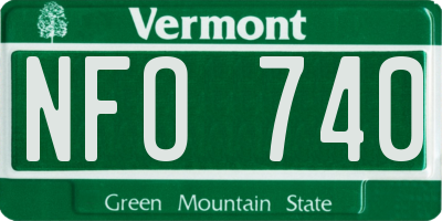 VT license plate NFO740