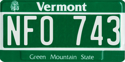 VT license plate NFO743