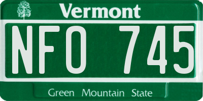 VT license plate NFO745