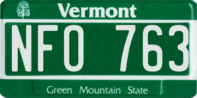 VT license plate NFO763