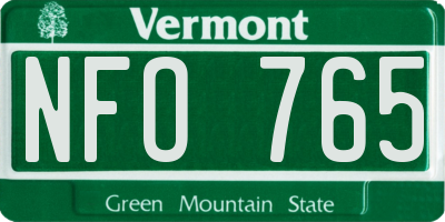 VT license plate NFO765