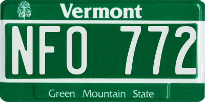 VT license plate NFO772