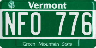VT license plate NFO776