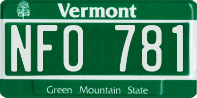 VT license plate NFO781