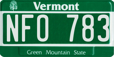 VT license plate NFO783