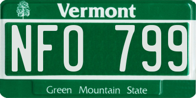 VT license plate NFO799