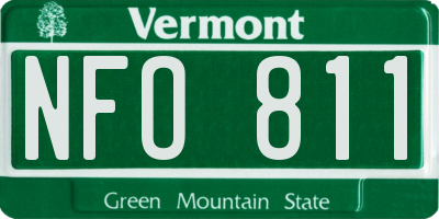 VT license plate NFO811