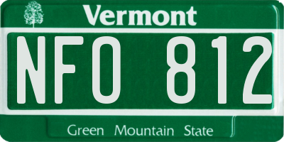 VT license plate NFO812
