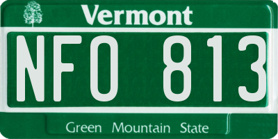 VT license plate NFO813