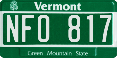 VT license plate NFO817