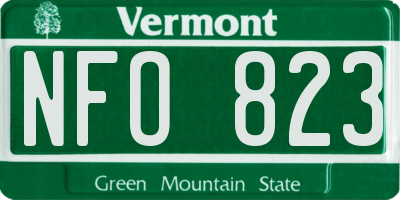 VT license plate NFO823