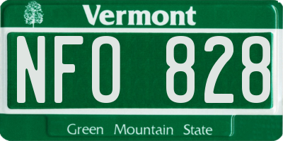 VT license plate NFO828