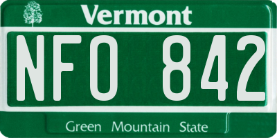 VT license plate NFO842